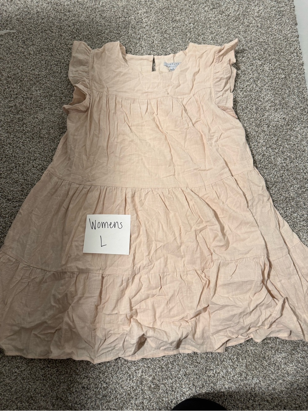 Light Blush Tiered Ruffle Casual Dress - Women's